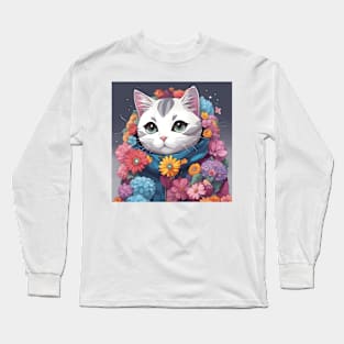 Beautiful silver cat Long Sleeve T-Shirt